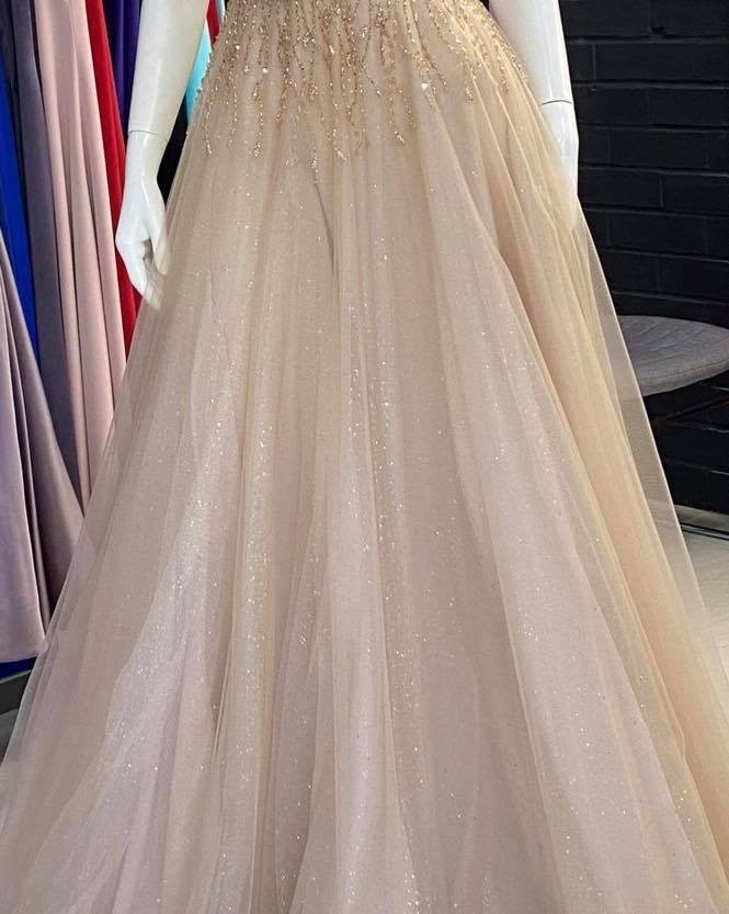 Size 8 Gold V Neck Dress