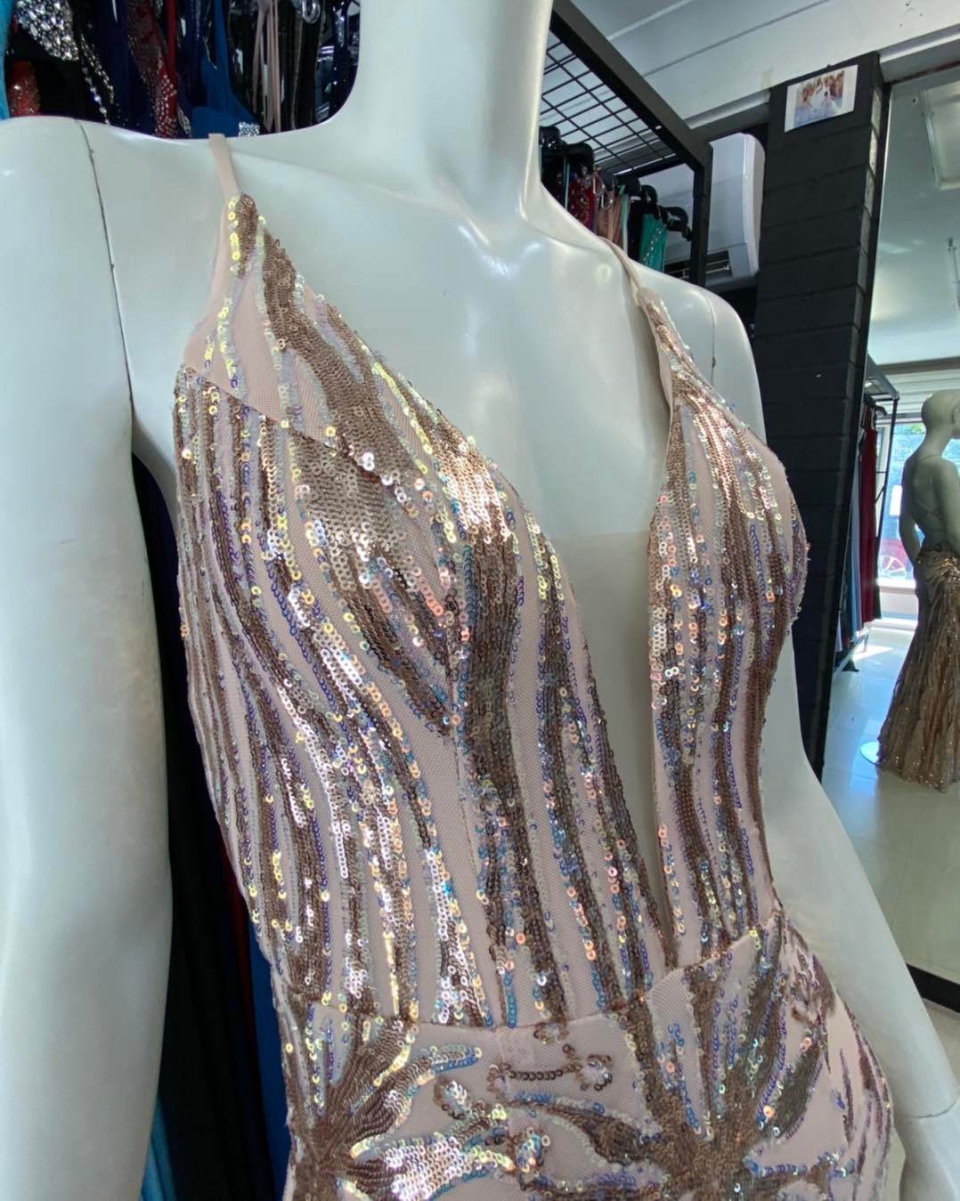 Size 10 Orange Gold Dress