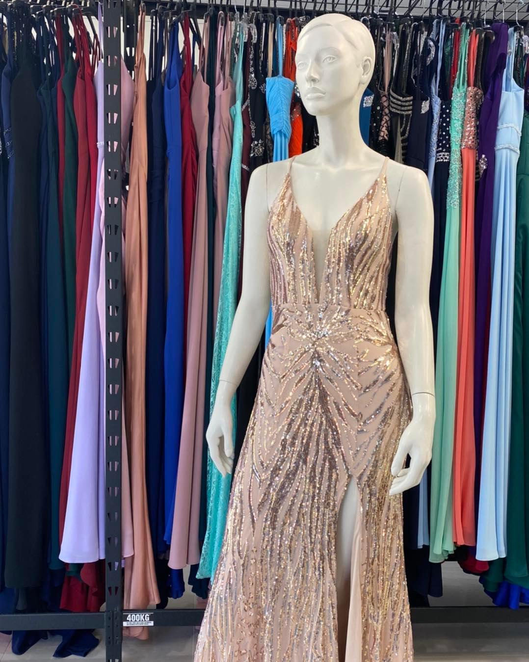 Size 10 Orange Gold Dress