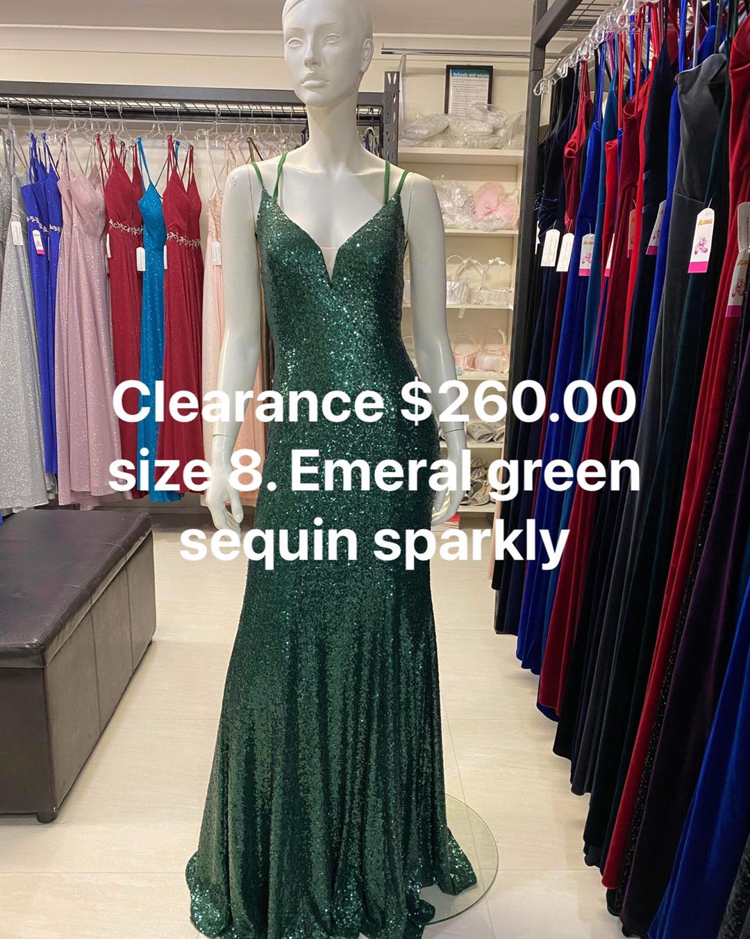 Size 8 Emerald Green Dress